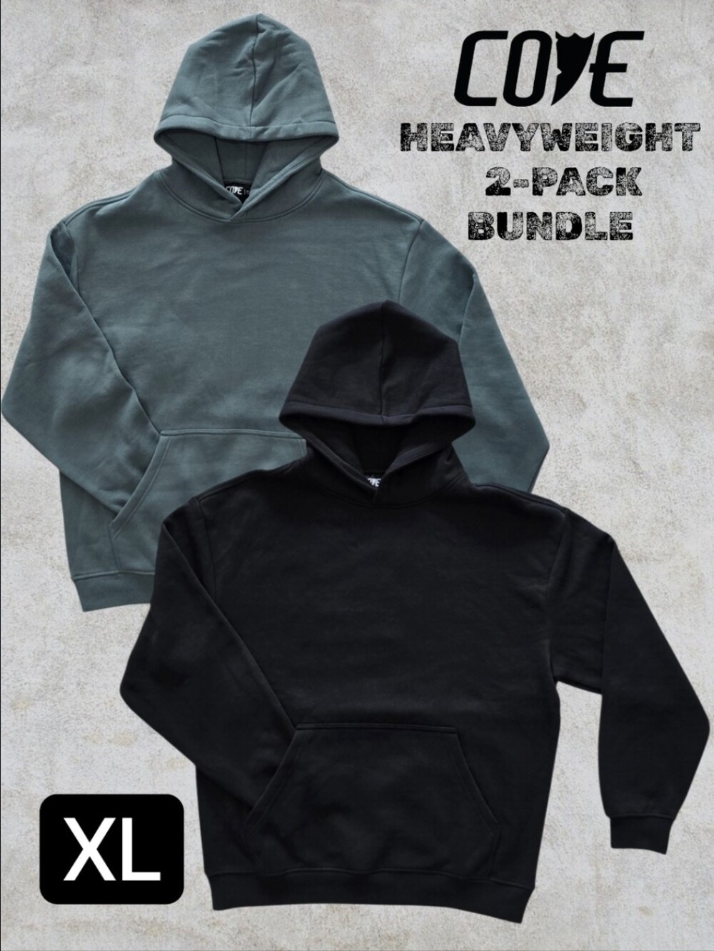 Cove USA Die Empty Heavyweight Hoodie 2-Pack Bundle Size XL